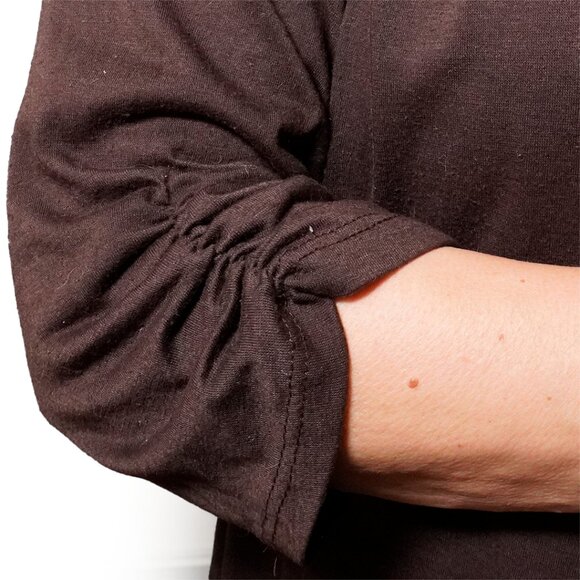 Double Take Open Front Cardigan Brown - Picture 4 of 5